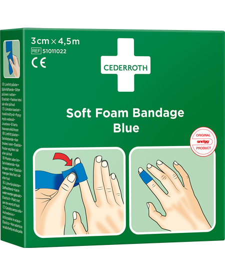 Soft Foam Bandage Blå 3cm x 4,5m