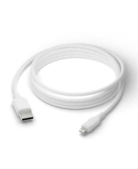 Re-charge - Cable - USB-A to MFI Lightning - TPE, White 2.5m