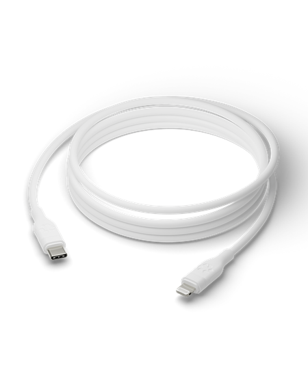 Re-charge - Cable - USB-C to MFI Lightning - TPE, White 2.5m