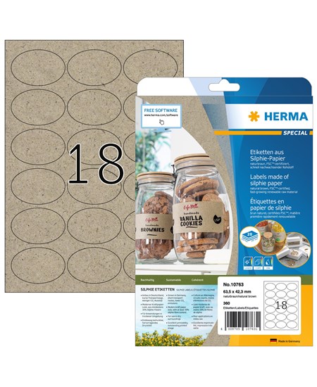 Herma etiket Silphie oval 63,5x42,3 kraftpapir (360)