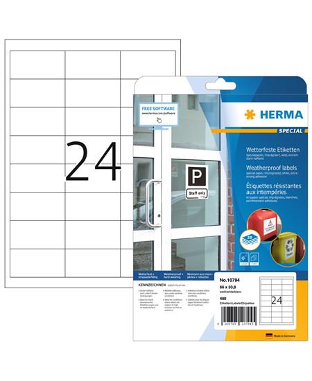 Herma etiket ekstra vejrbestandig papir 66x33,8 (480)