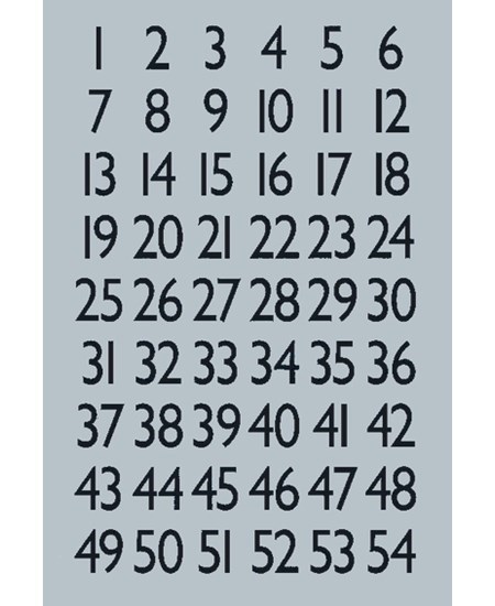 Herma etiket tal 1-100 13x12 sort/sølv