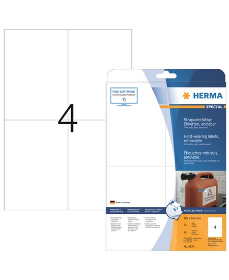 Herma etiket film ekstra stærk 105x148 mat (100)