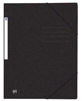 Oxford top file+ elasticated 3-flap folder a4 black filmx10