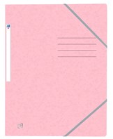 Oxford top file+ elasticated 3-flap folder a4 pastel pink