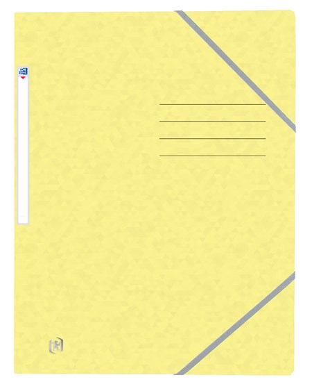 Oxford top file+ elasticated 3-flap folder a4 pastel yellow