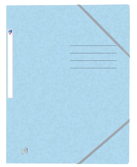 Oxford top file+ elasticated 3-flap folder a4 pastel blue