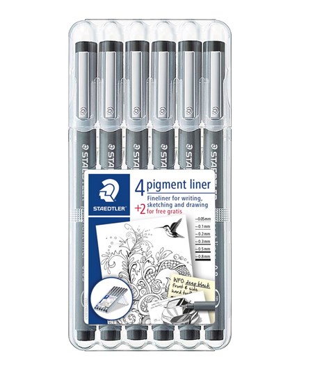 Fineliner pigment liner ass sort (6)